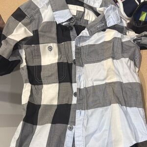 Burberry Kids Black and Gray Checkered Shirt